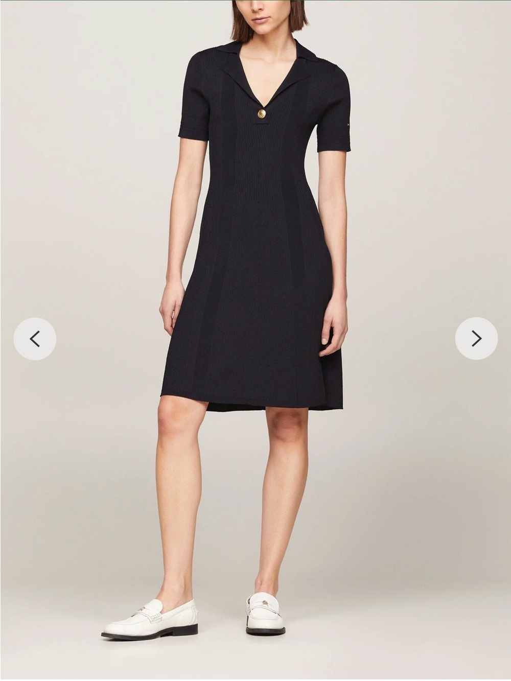 Tommy Hilfiger Ribbed Polo Dress - Navy